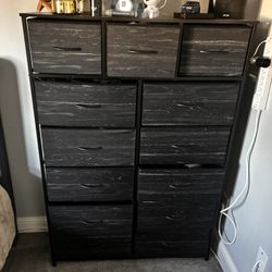 Storage Organizer Unit with 13 Fabric Bins, Storage Drawers Organizer with Steel Frame, Tall Storage Tower Organizaton 