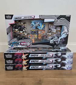 For Sale:
Brand New in Box Pokemon Trading Card Game TCG Scarlet & Violet Black Bolt & White Flare Unova Heavy Hitters Premium Collection