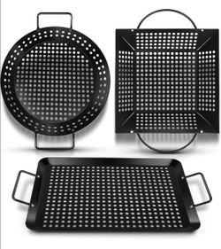 3 PCS Grill Basket Set for Outdoor Grill
