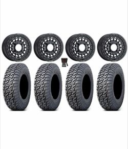 Friday-Saturday huge sale. On METAL FX 15” Beadlock wheels & 30x10-15 tires for POLARIS RZR Kawasaki 4 lug SXS UTV we finance….