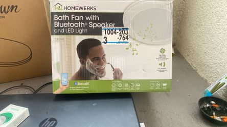 Shower Karaoke Hero: Bathroom Fan with Bluetooth Speaker & LED Lights