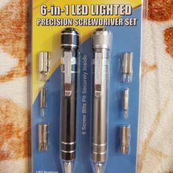 6-in-1 LED lighted precision screwdriver set