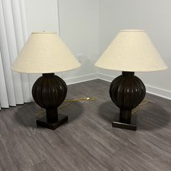 Pair of Table Lamps with Smart Bulbs – $40 (for both)