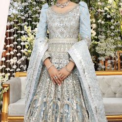 Baby Blue Bridal Formal Maxi Dress
