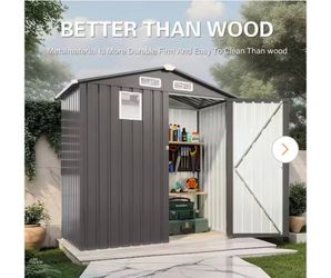 6 ft.W x 3.5 ft.D Outdoor Metal Storage Shed, Lockable Door Tool Shed with Window for Patio/Sundries, Gray (18 sq. ft.