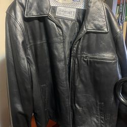 Black Leather Jacket Size Extra Large, Very Nice Soft Leather