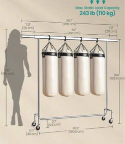 Heavy Bag Rack Stand on Wheels