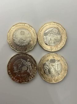 Set of 4 monedas del mundial