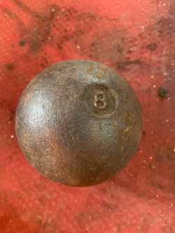 vintage Healthways shot put is constructed from solid steel.