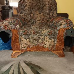 Vintage Floral Upholstery Armchair
