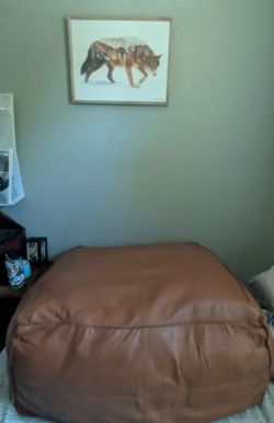 ✨ Huge Leather-Style Floor Ottoman / Lounger - Like New! ✨