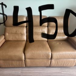 Leather Reclining Sofa $450 
