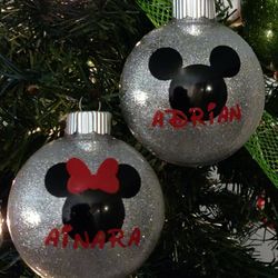 Mickey & Minnie Customized Christmas Ornaments
