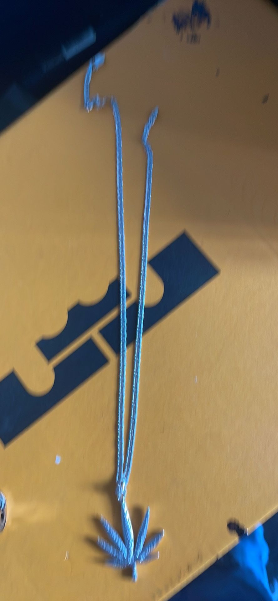 Silver Necklace With Weed Pendant