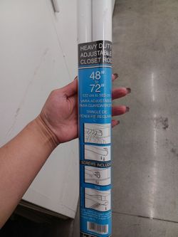 Heavy Duty Adjustable Closet Rod 48" to 72"