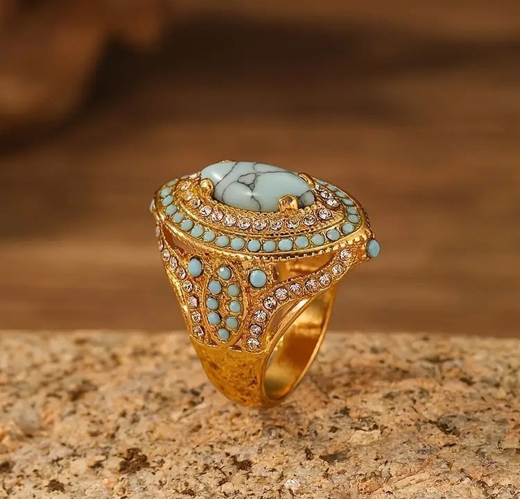 😱🔥GORGEOUS BOLD TURQUOISE RING 