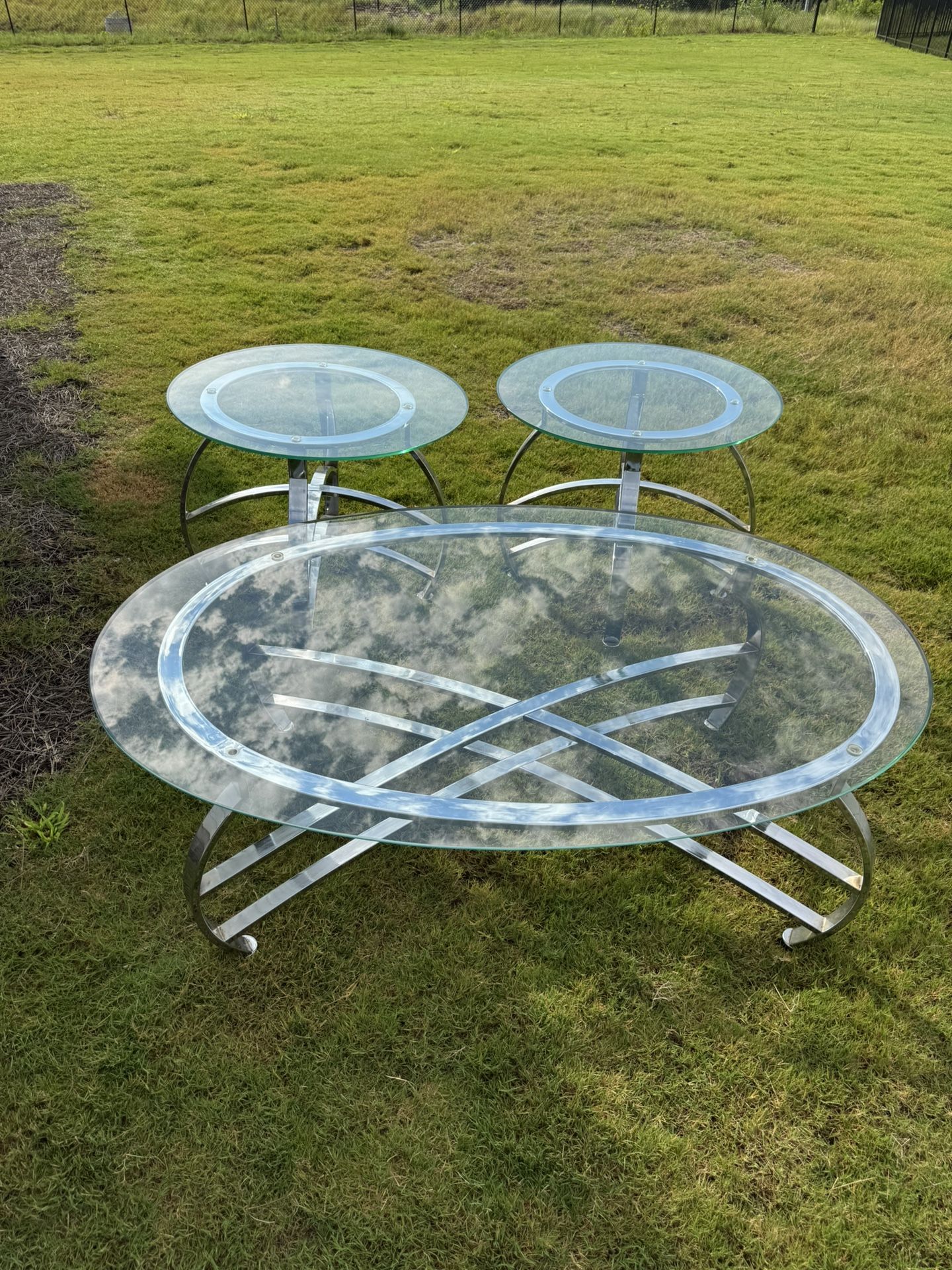 3 PiecesGlass Table Set