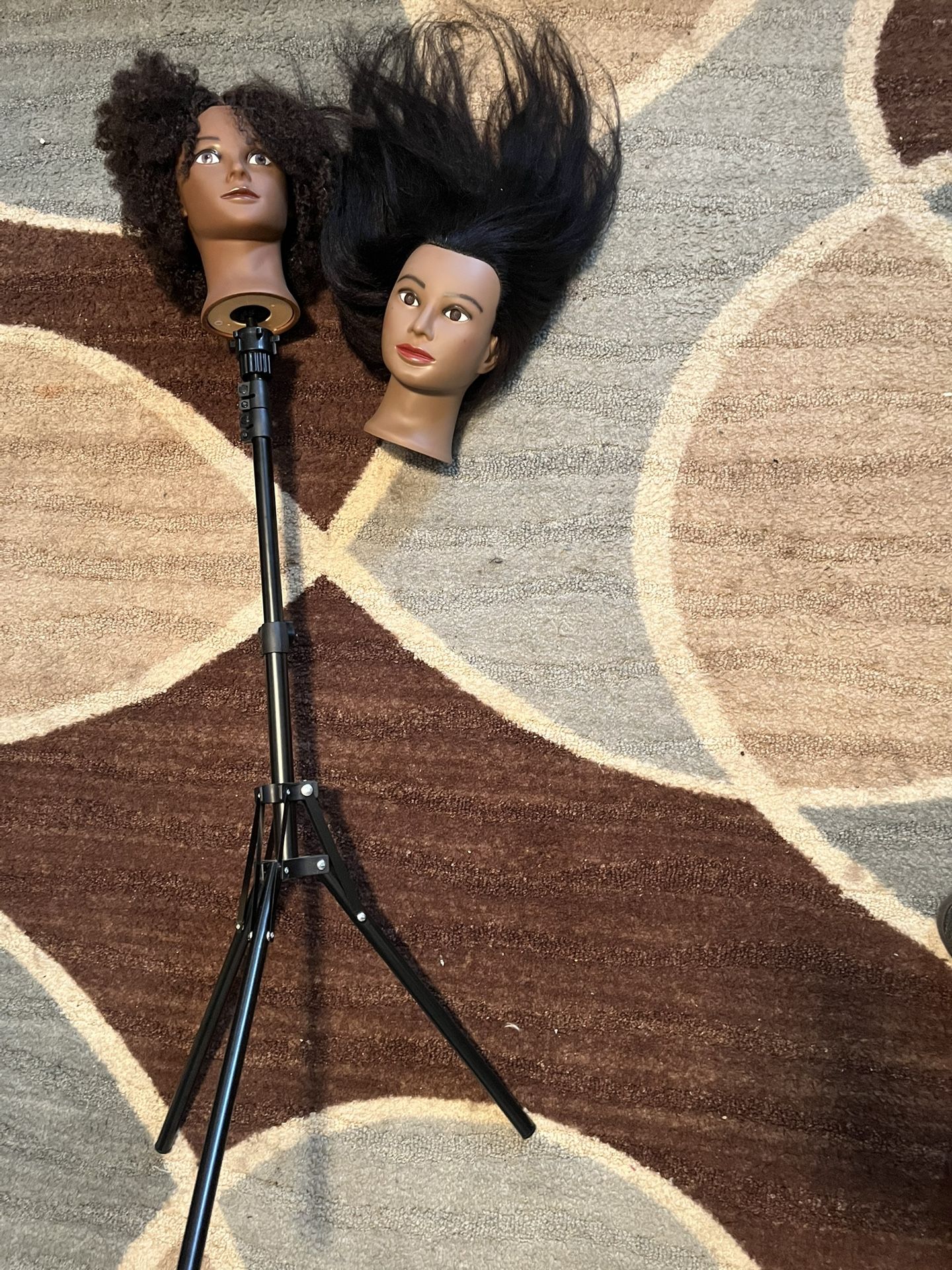 2 Mannequin Heads With 100% Human Hair(Tripod Included)