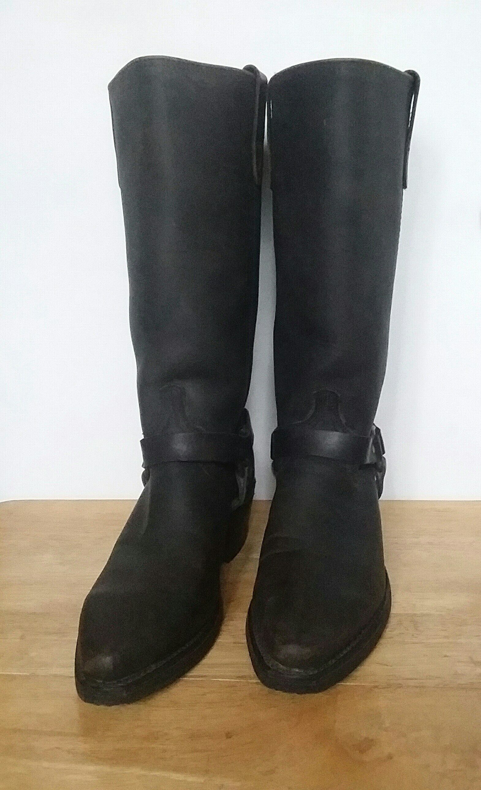 Women's Genuine Leather Black Western Boots