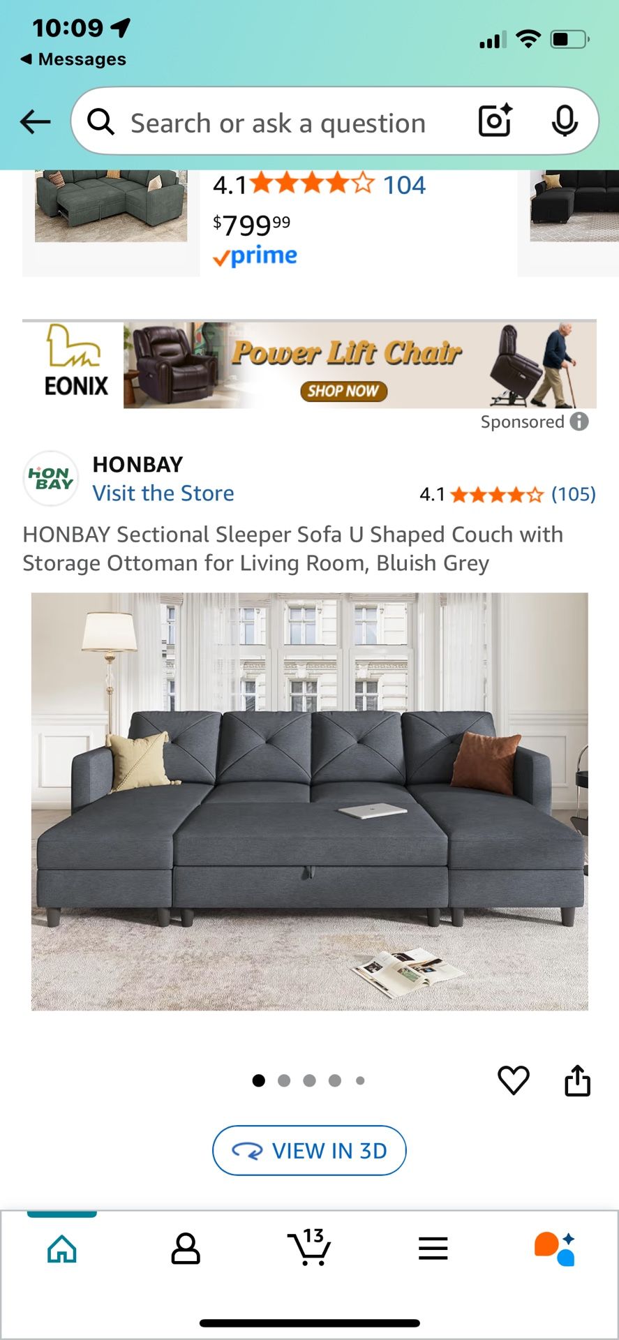 Honbay Sectional Sleeper