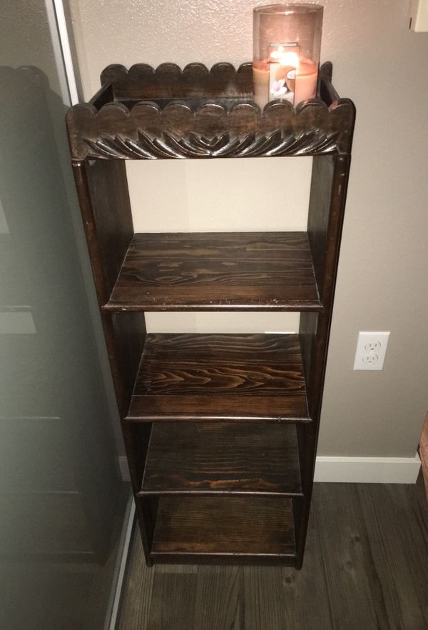 Small dark wood VERY sturdy shelf/bookcase for Sale in ...