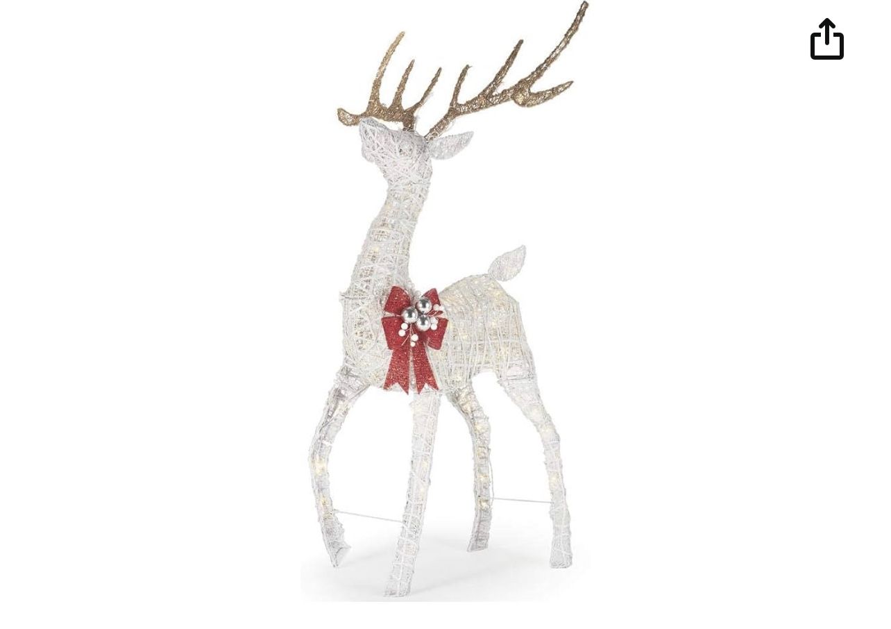 Home Accents Holiday 4.5 ft Polar Wishes LED Deer with Bow