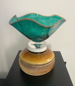 Ceramic / Glass Pedestal Sculptural Bowl