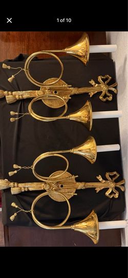 Pair of Vintage French horn wall sconces