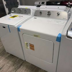 Maytag mega capacity washer and dryer set electric brand new