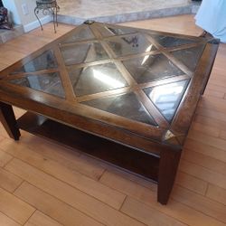 Coffee Table 42×42  And Two End Table 24×24 Same Style. 