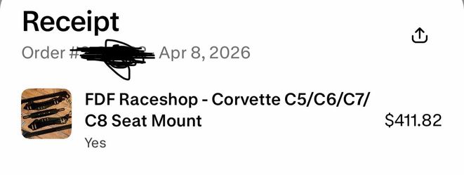 FDF corvette seat mounts