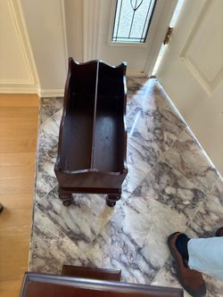 Traditional Dark Wood Divided Magazine Rack