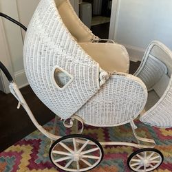 Vintage Wicker Baby Carriage