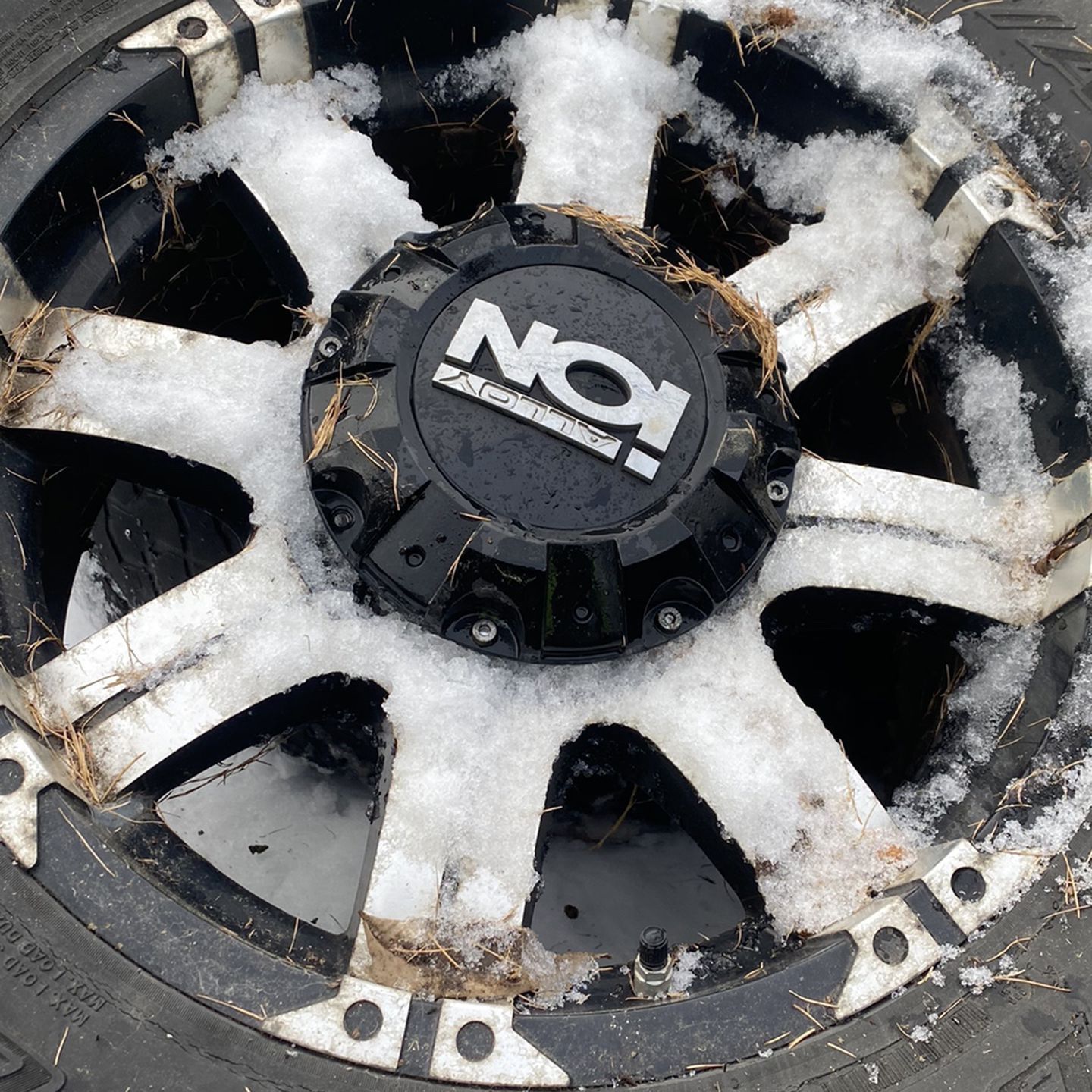 LT305/65 R 18 Set Of 4 Rims And Tires. ION Alloy Rims. Tires Have A Little Dry Rot But Hold Air. Center Caps Included.