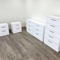 Dresser, Chest And 2 Nightstands - Cómoda, Gavetero Y 2 Mesitas De Noche 
