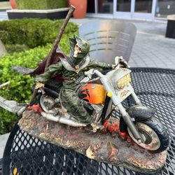Grim Reaper Harley Davidson Vintage Ceramic Statue Collectible  Biker