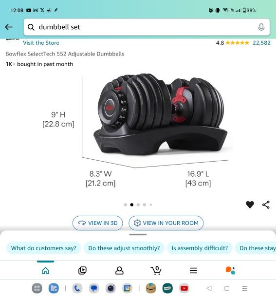 Bowflex SelectTech 552 Adjustable Dumbbells- 2 Sets