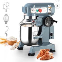 Commercial Food Mixer, 15 Quart, 600W, 3-Speed ​​Electric Dough Mixer with Stainless Steel Bowl, Dough Hook, Flat Beater, 3-in-1 Multifunctional Mixer