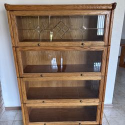 Vintage Oak Barrister Bookcase Cabinet $200