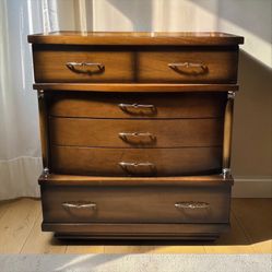 ✨FREE DELIVERY Mid-Century Modern 5-Drawer Tallboy Dresser - Atomic Hardware