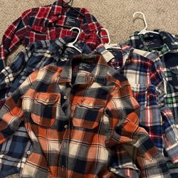 Five American Eagle Flannels 