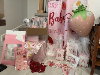 Strawberry Baby Shower Decoration Bundle