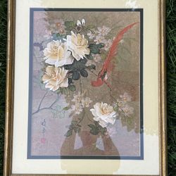Chinese Bird Print Vintage 