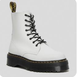 White Platform Dr Marten Boots