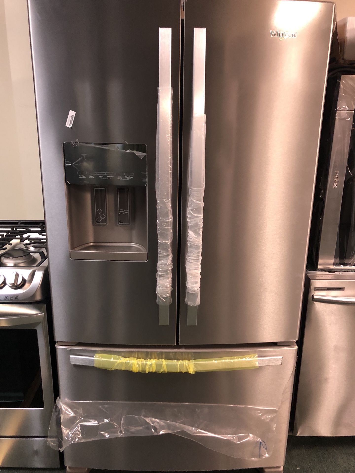 Stainless steel whirlpool fridge