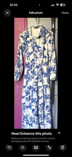 SHEIN white dress with blue flowers