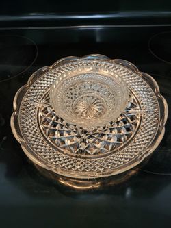Lead Crystal Serving Dish And Bowl