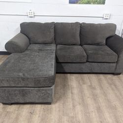 Gray Microfiber Fabric Couch With Right Side Chaise