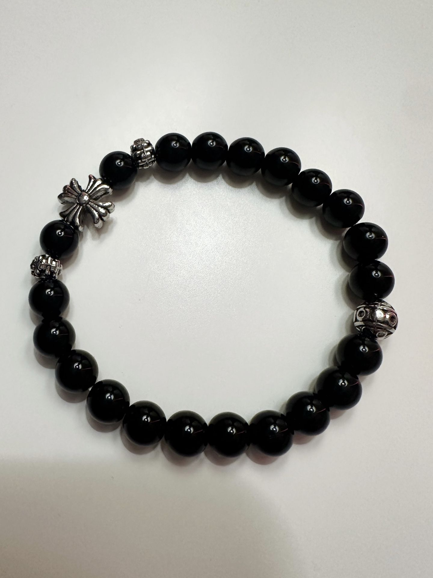 Chrome Hearts Onyx Bead Bracelet