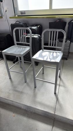 Silver Metal Bar Stools